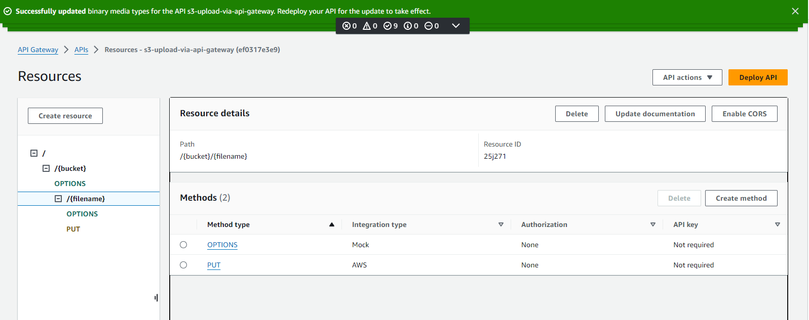 API Gateway config